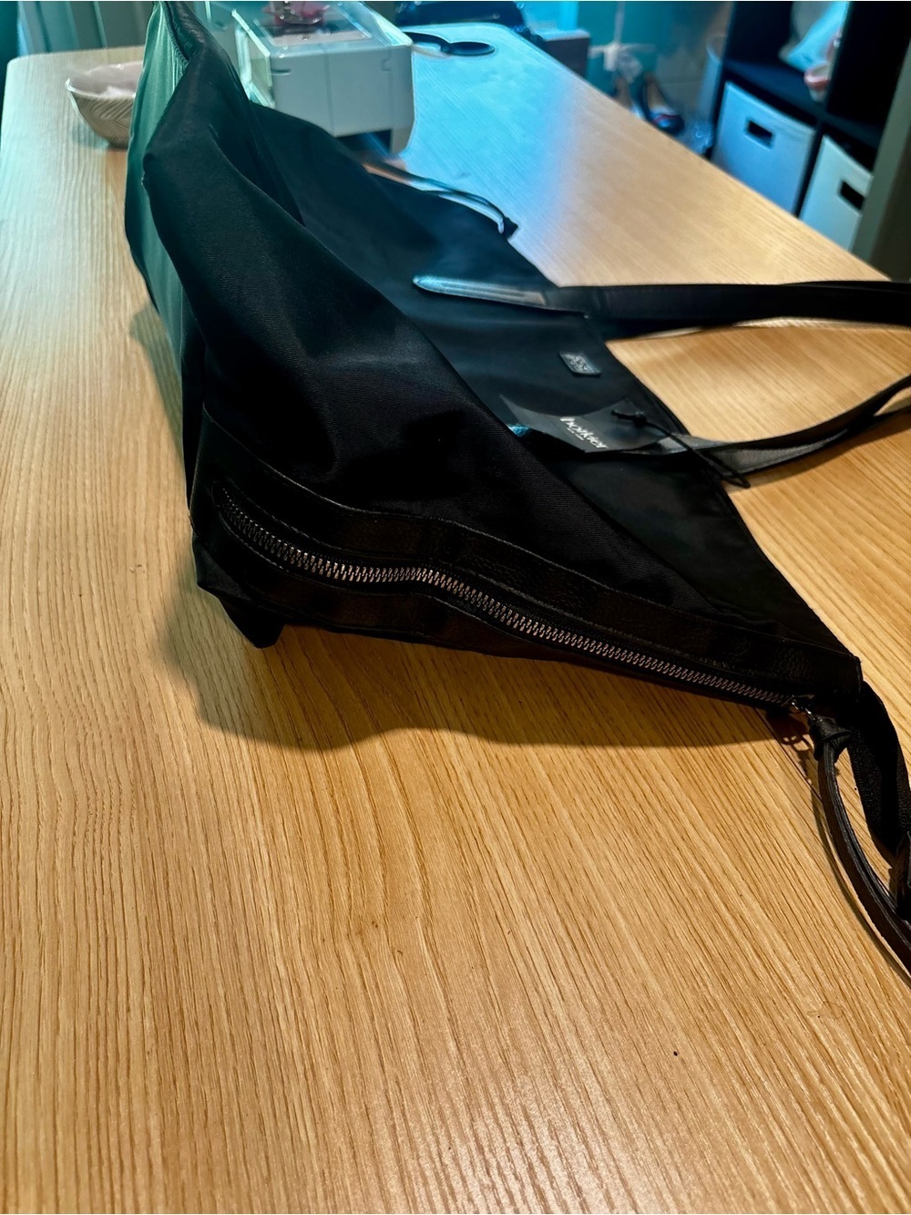 Botkier Black Nylon Tote with Leather-Style Straps - Picture 8 of 12